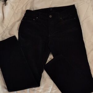 Ann Taylor Black Straight Leg Fine Corduroy Pants